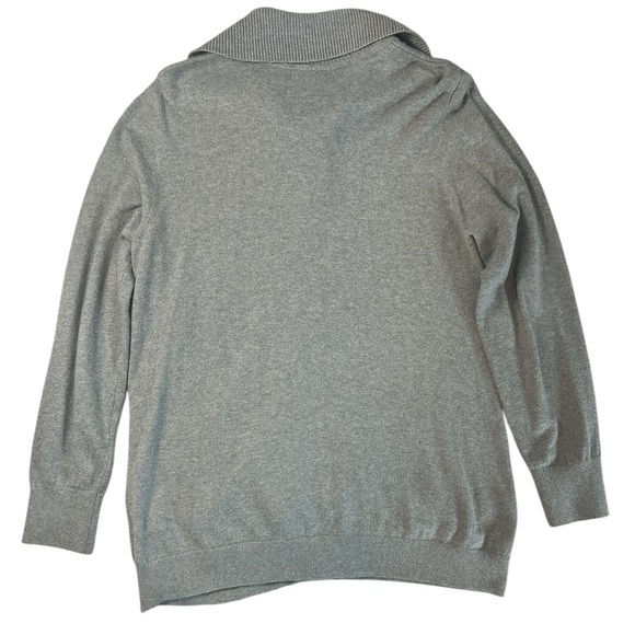 L.L. Bean Gray Cotton Cashmere Blend Zip-Up Dad Sweater Cardigan Men’s Size L - Picture 2 of 12